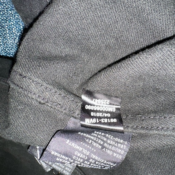 Harley-Davidson Men's Leather Sleeve Slim Fit Denim Jacket, Black 99183-19VM-3XL - Picture 8 of 8